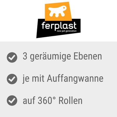 Ferplast Kleintierkäfig Vital 120 3-stöckig