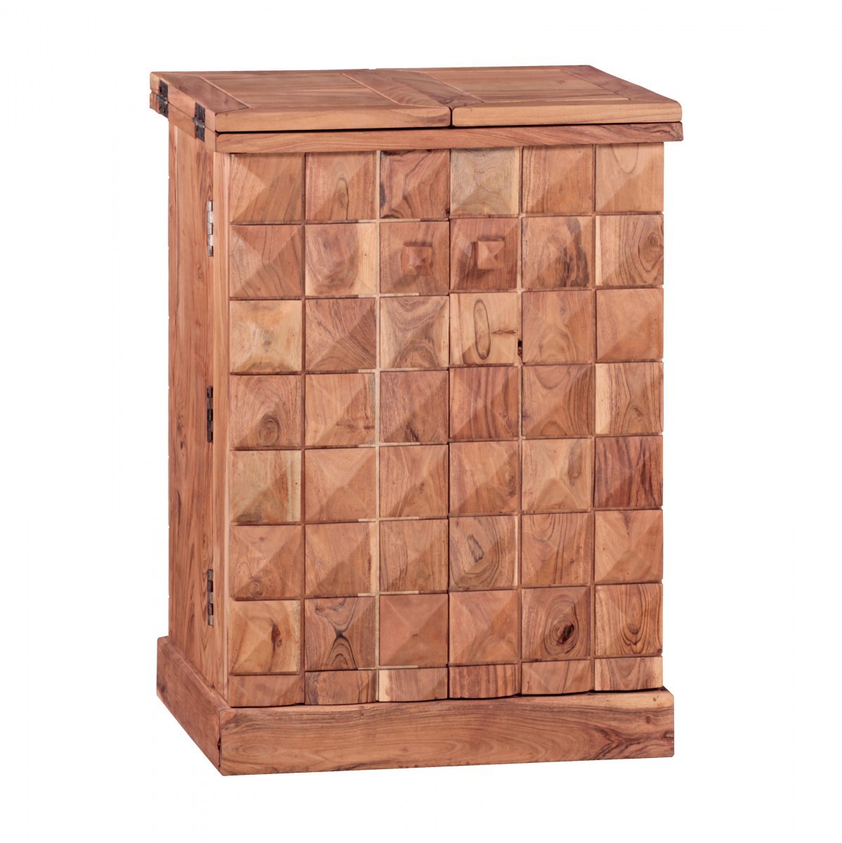 Wohnling Hausbar Massivholz Akazie Weinbar ausklappbar Vitrine Landhausstil Barschrank Aufbewahrung Flaschen Gläser