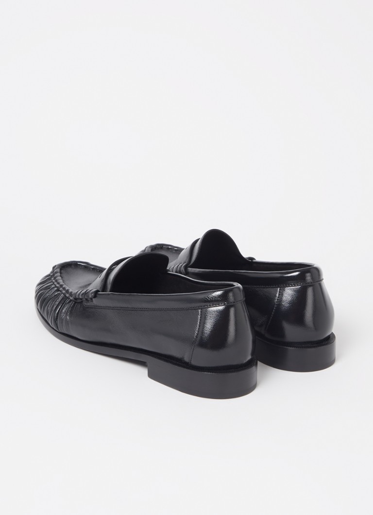 Saint Laurent Le mokasīni no teļādas ar lakotu apdari un logotipu