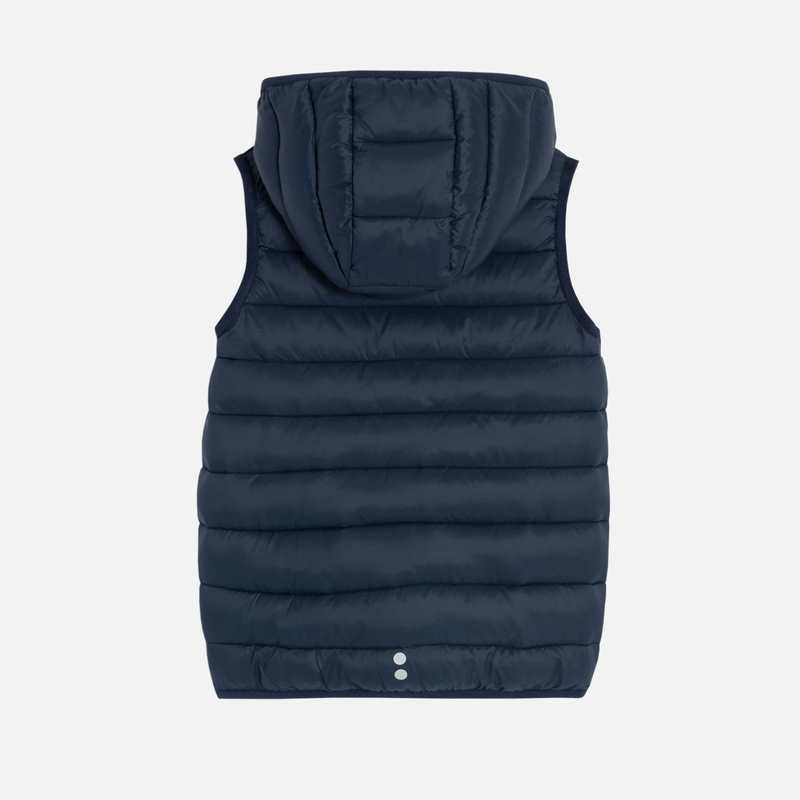 Doudoune à capuche sans manches bleue garçon