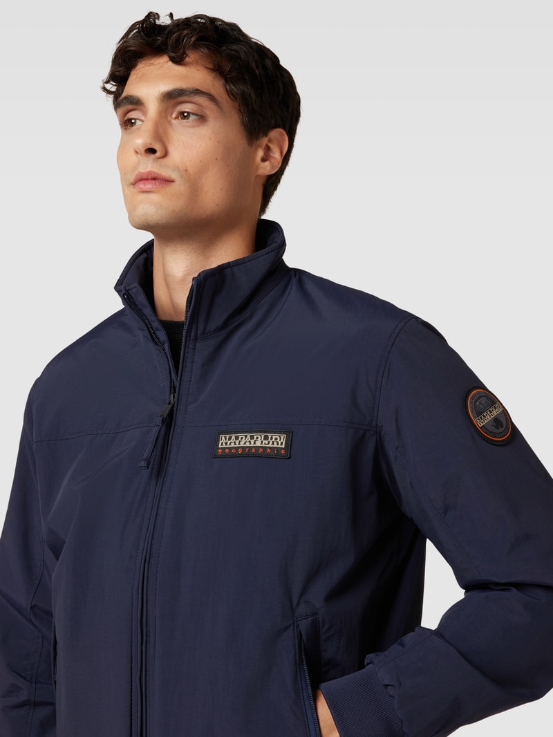 Jacke mit Stehkragen in marineblau