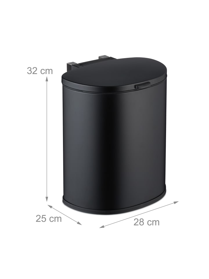 relaxdays Küchenmülleimer in Schwarz - 9 Liter günstig kaufen onesize