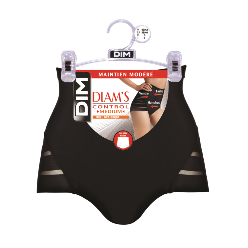 DIM Diam's Control Medium Culotte Taille Haute Noir Minceur