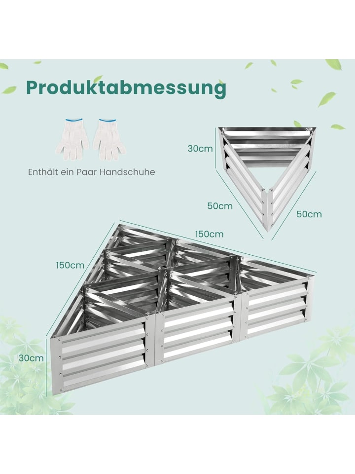 COSTWAY Hochbeet 6 tlg. Set in Silber günstig kaufen onesize