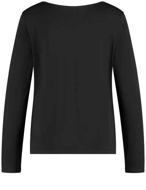Blusenshirt mit Kontrastleisten