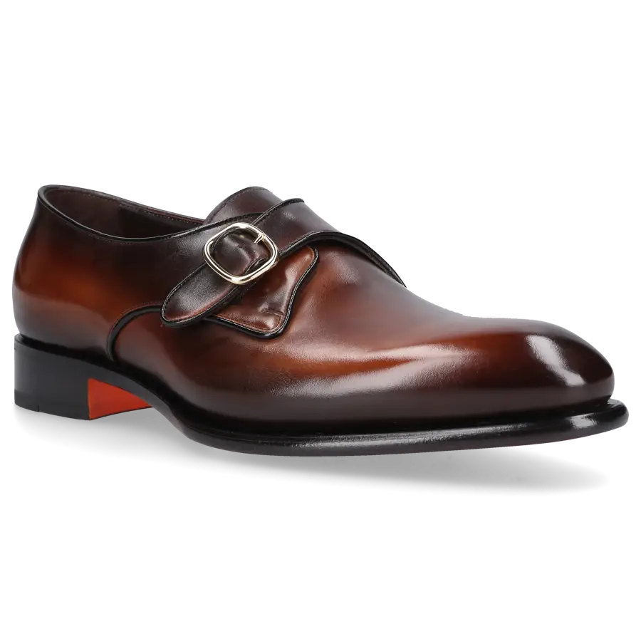 Santoni - Monk Schuhe 18710 Kalbsleder - braun