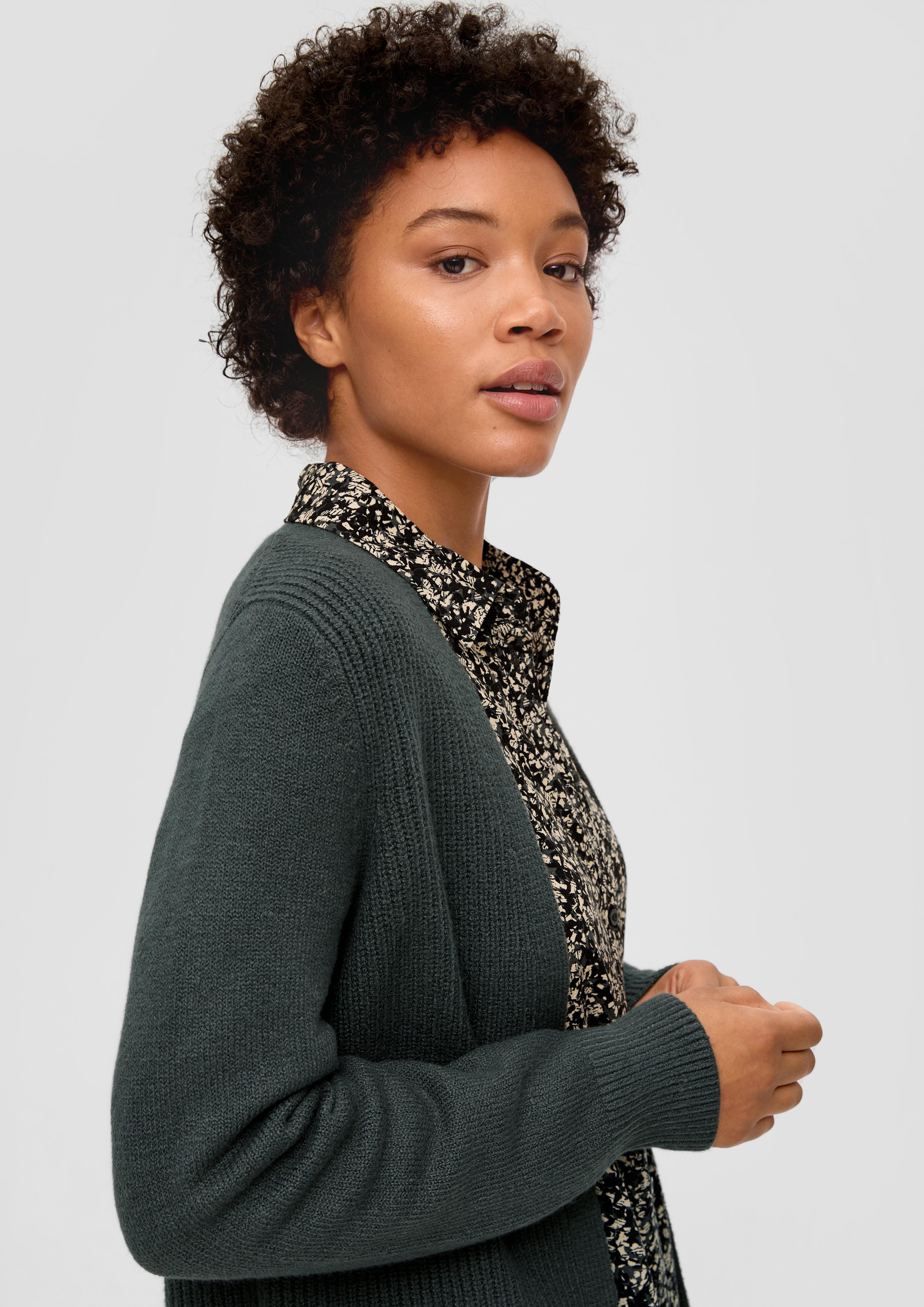 Offene Strickjacke aus Baumwollmix  2134424-7909