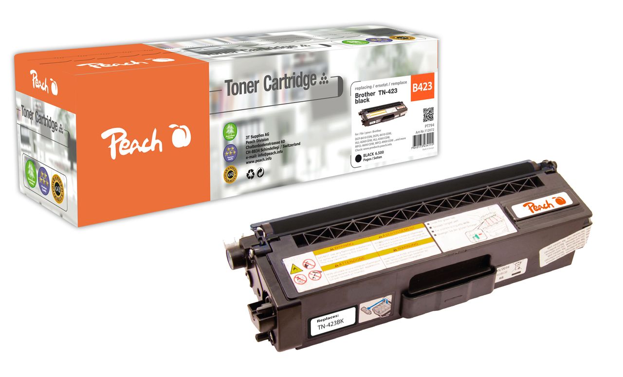 Peach Tonermodul schwarz ersetzt Brother TN-423BK