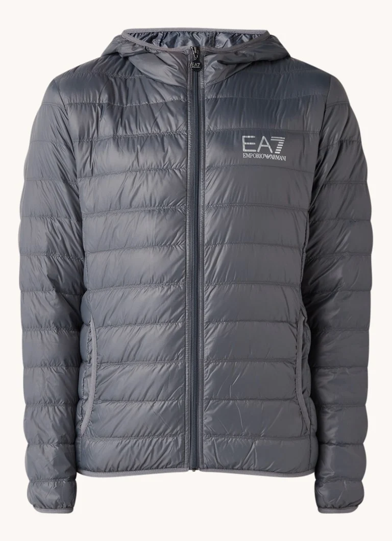 Jachetă sport Emporio Armani matlasată cu puf și logo