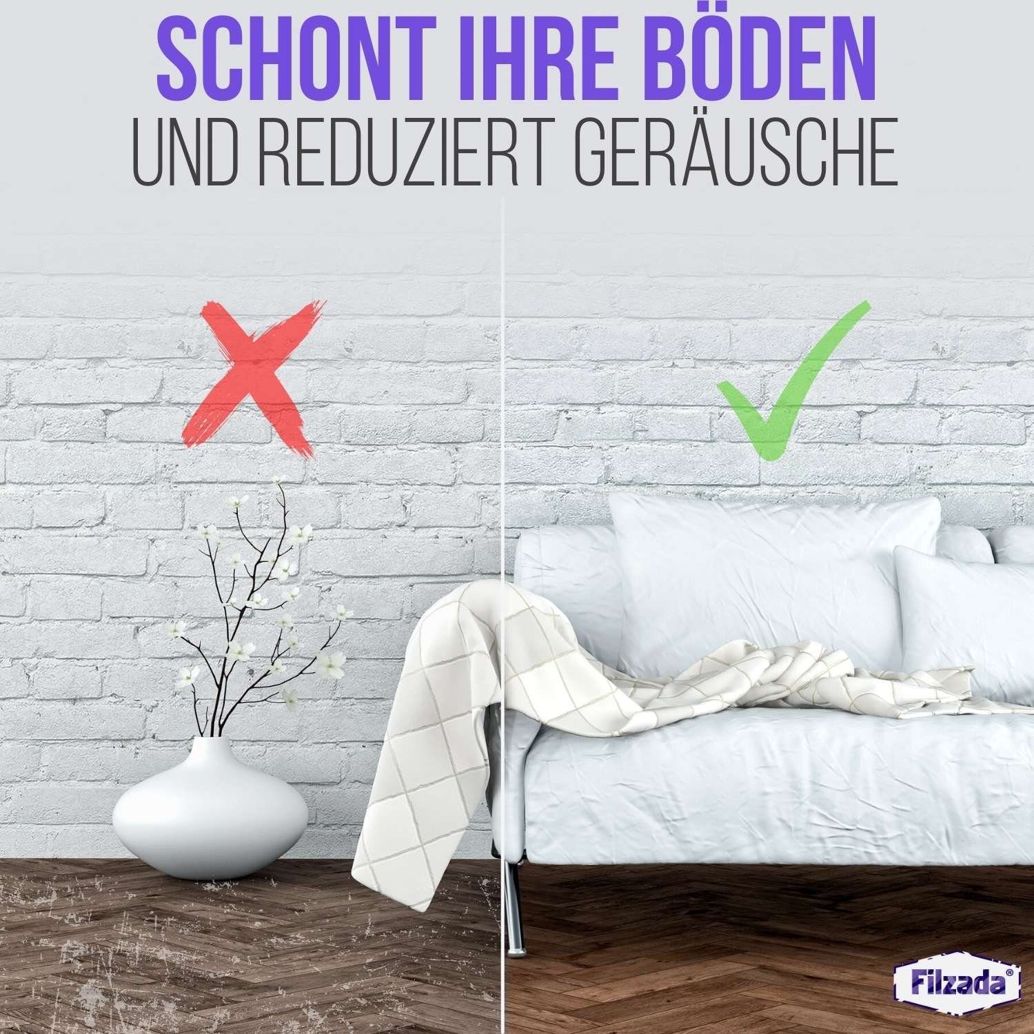 Filzada Filzgleiter 40x Filzgleiter Nagel Ø20mm Filz Möbelgleiter zum Nageln Stuhlgleiter