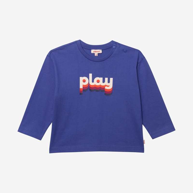 T-shirt bébé garçon message bleu en coton recyclé Catimini