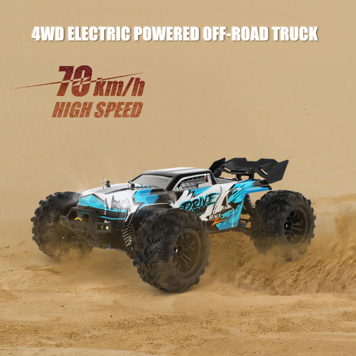 Blijr Blij´r DRIVE ferngesteuertes RC Auto 70 km/h, 2 Chassis, 1:16, 2 Akkus, Allrad, 120m