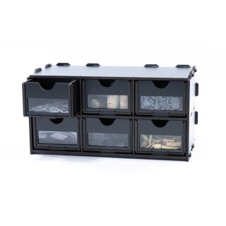 Black Paint Rack: Schrank mit 6 Schubladen