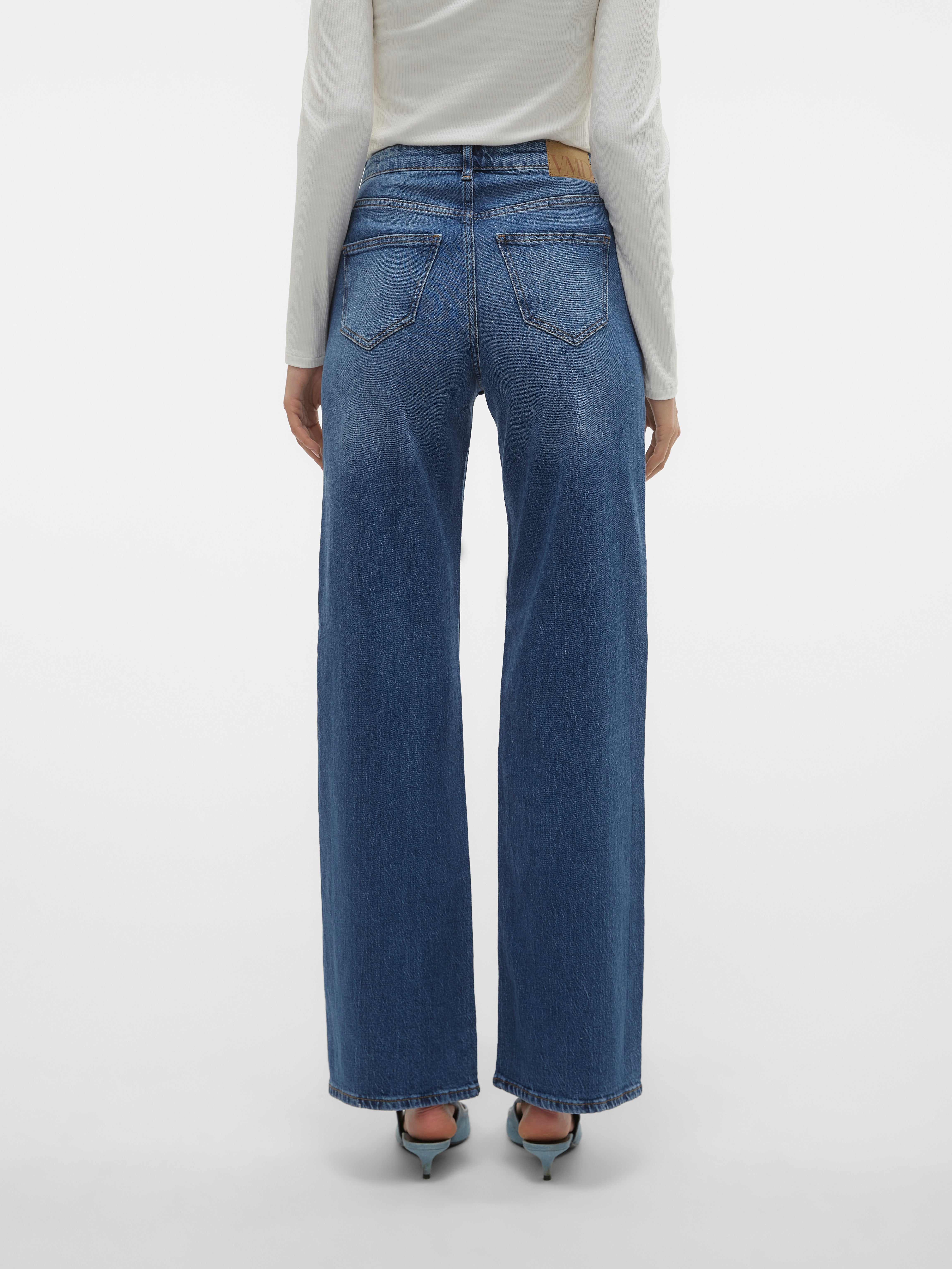VMTESSA Hohe Taille Weit geschnitten Jeans