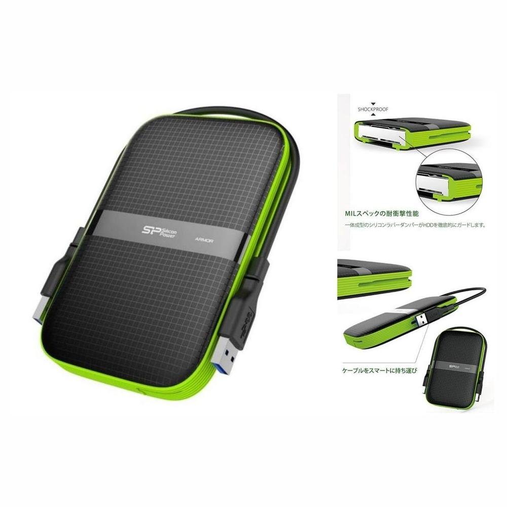 SILICON POWER Externe Festplatte Silicon Power A60 25 USB 30 1 TB Anti-shock Waterpr interne Gaming-SSD