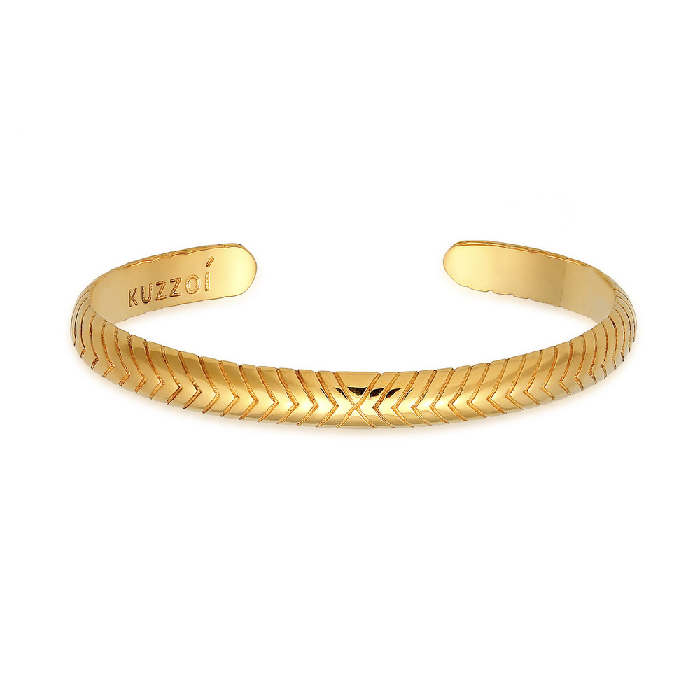KUZZOI KUZZOI Bracelet Herren Armreif Oxidiert Offen Basic 925 Silber Bracelet