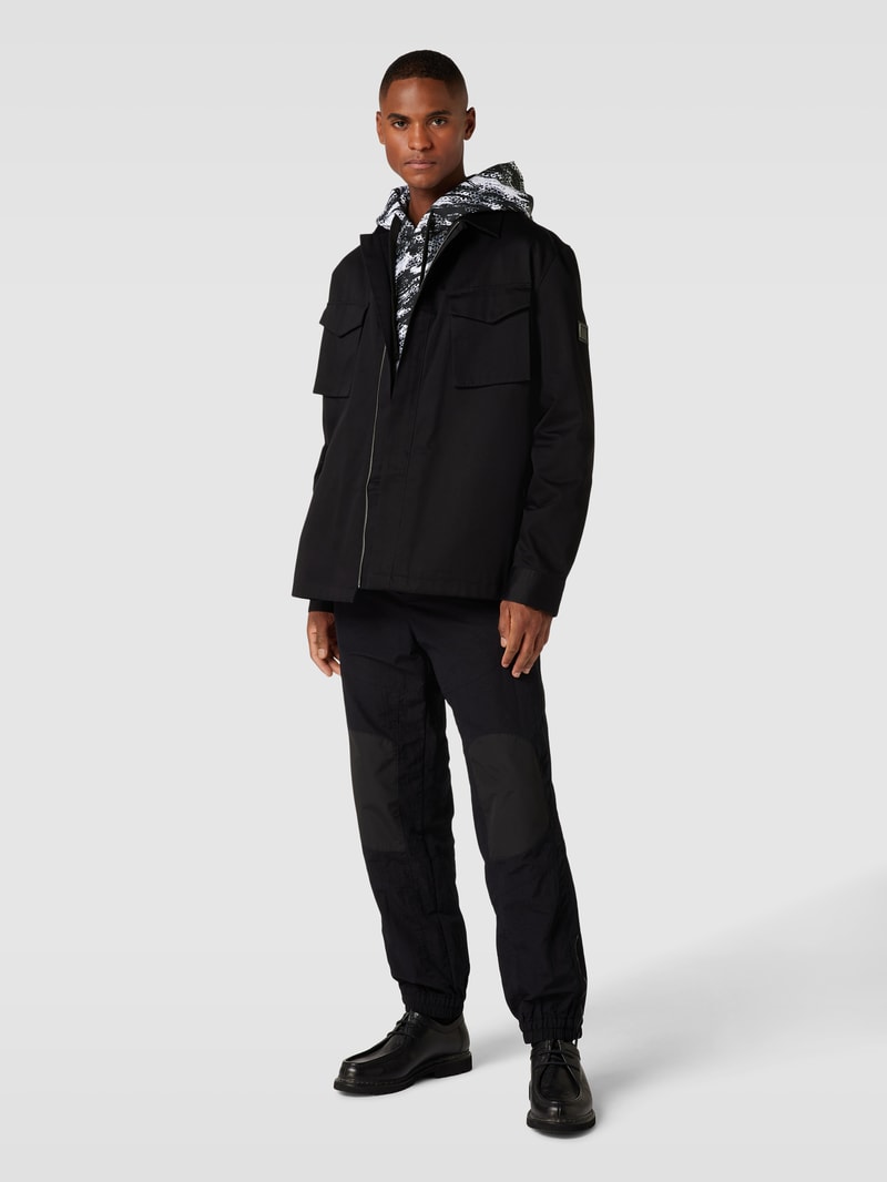 Hoodie mit Allover-Muster Modell 'Dednex' in schwarz