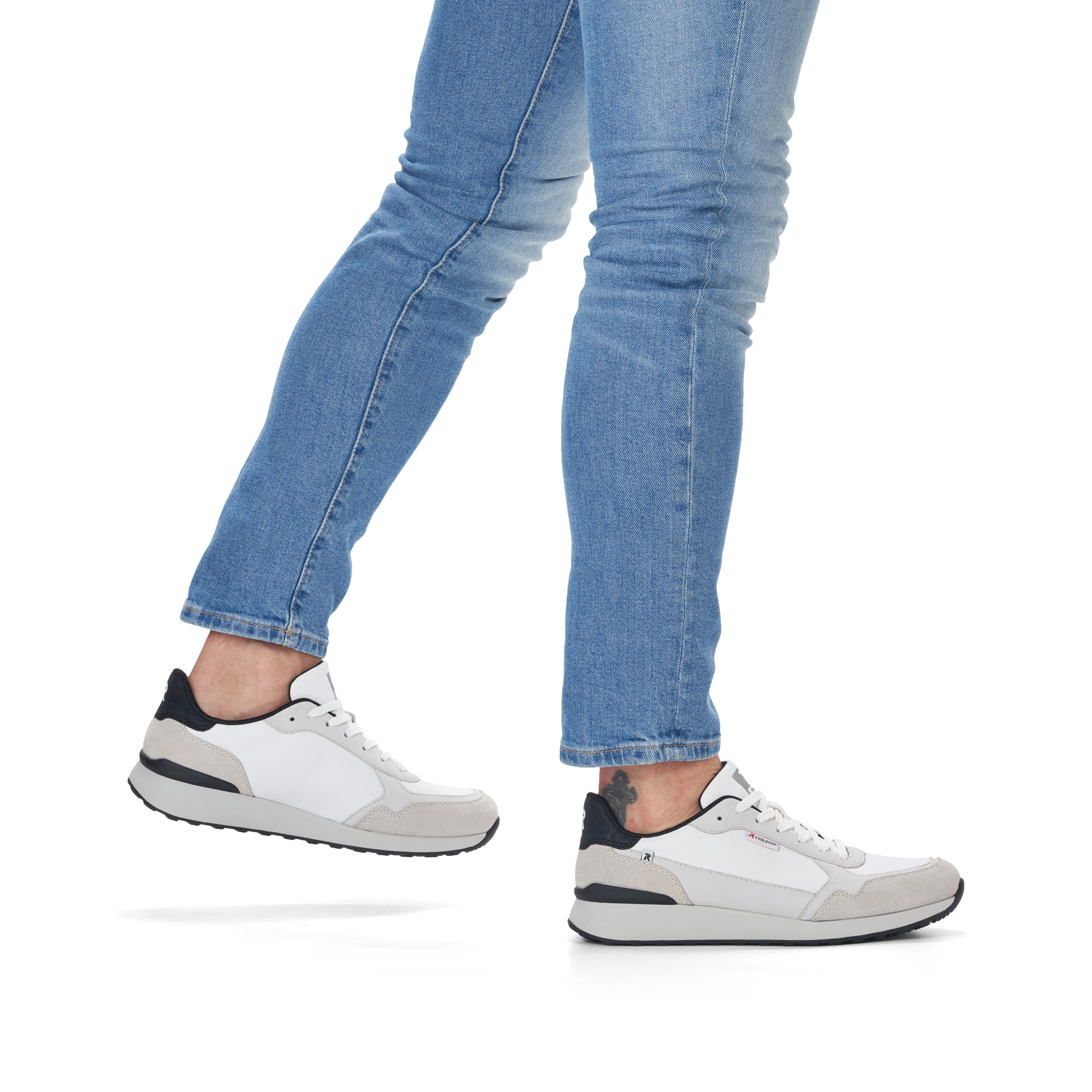 Rieker Herren Sneaker Low pearl-white grey