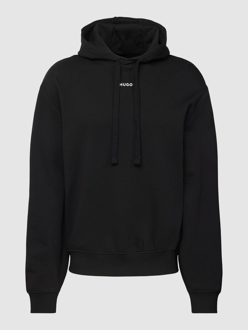 Hoodie mit Label-Print Modell 'Dapo' in schwarz