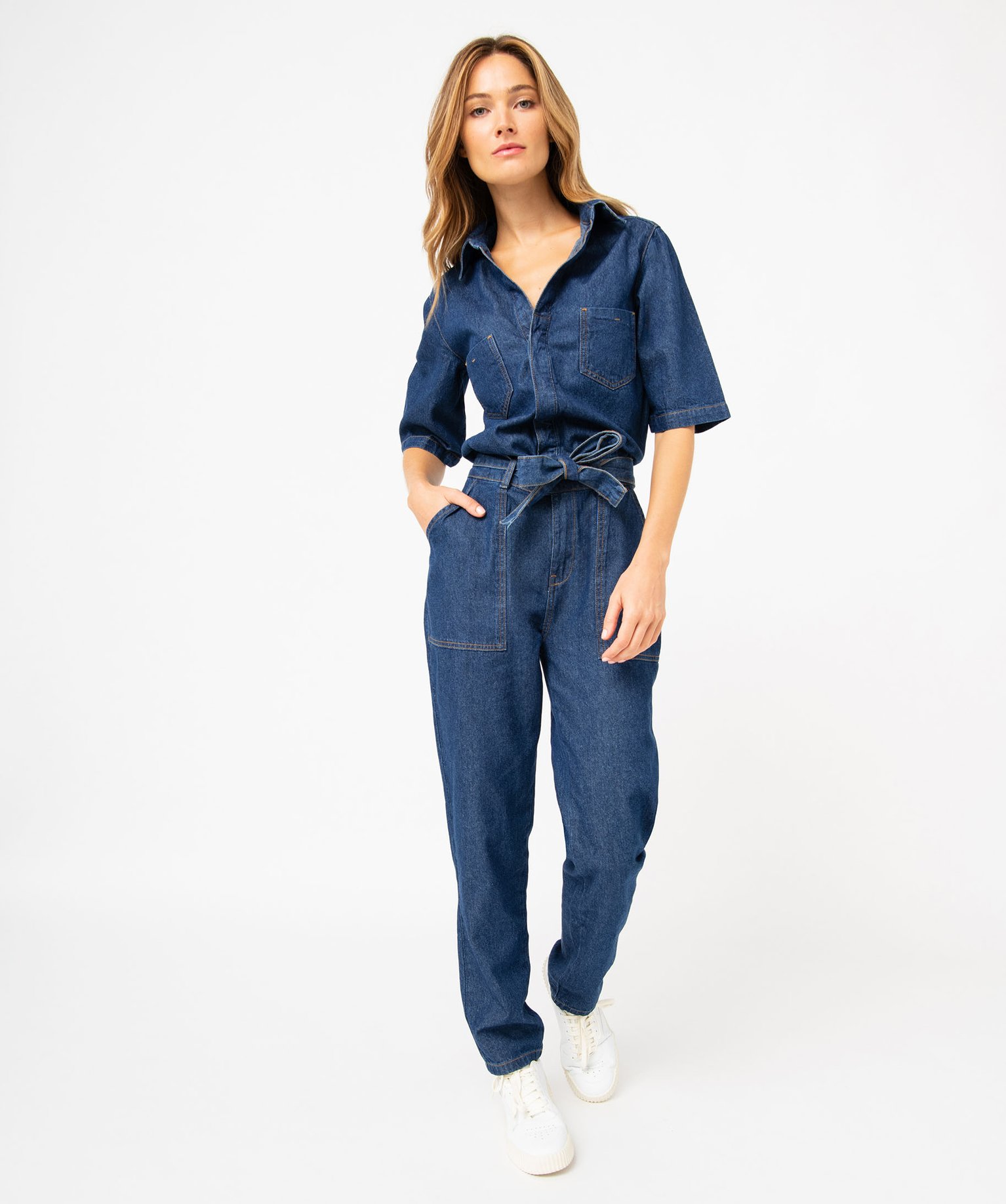 Combinaison pantalon en denim femme denim | GEMO