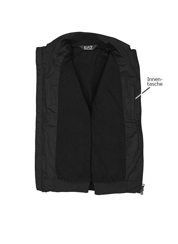 EA7, Blouson, Mikrofaser Fleecefutter, schwarz