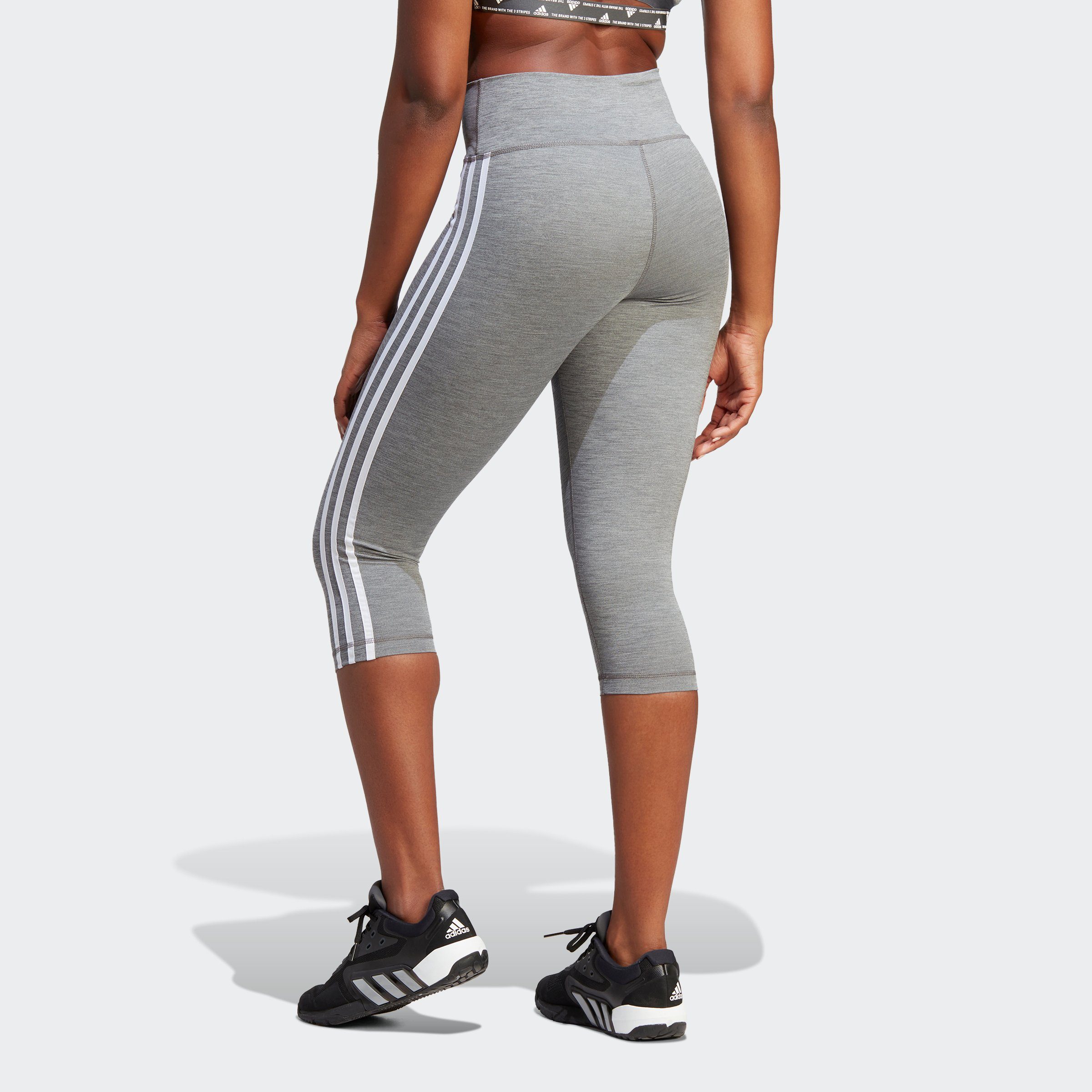 adidas Performance Trainingstights TRAIN ESSENTIALS 3STREIFEN HIGHWAISTED 3/4 (1-tlg) (atmungsaktiv, schnell trocknend)