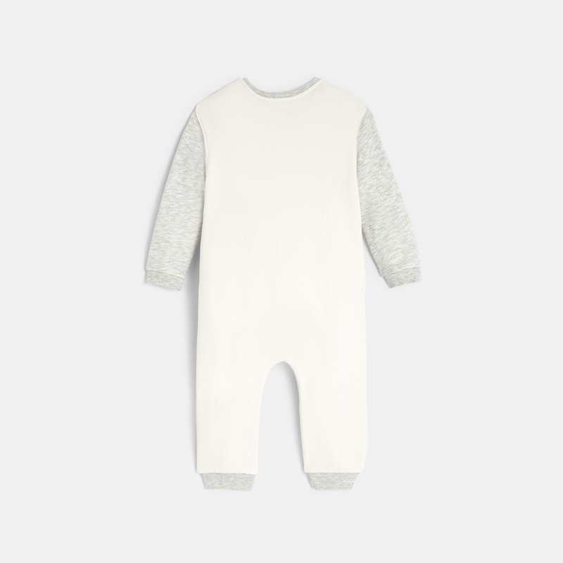 Pyjama sans pieds garçon molleton gratté brodé gris Catimini