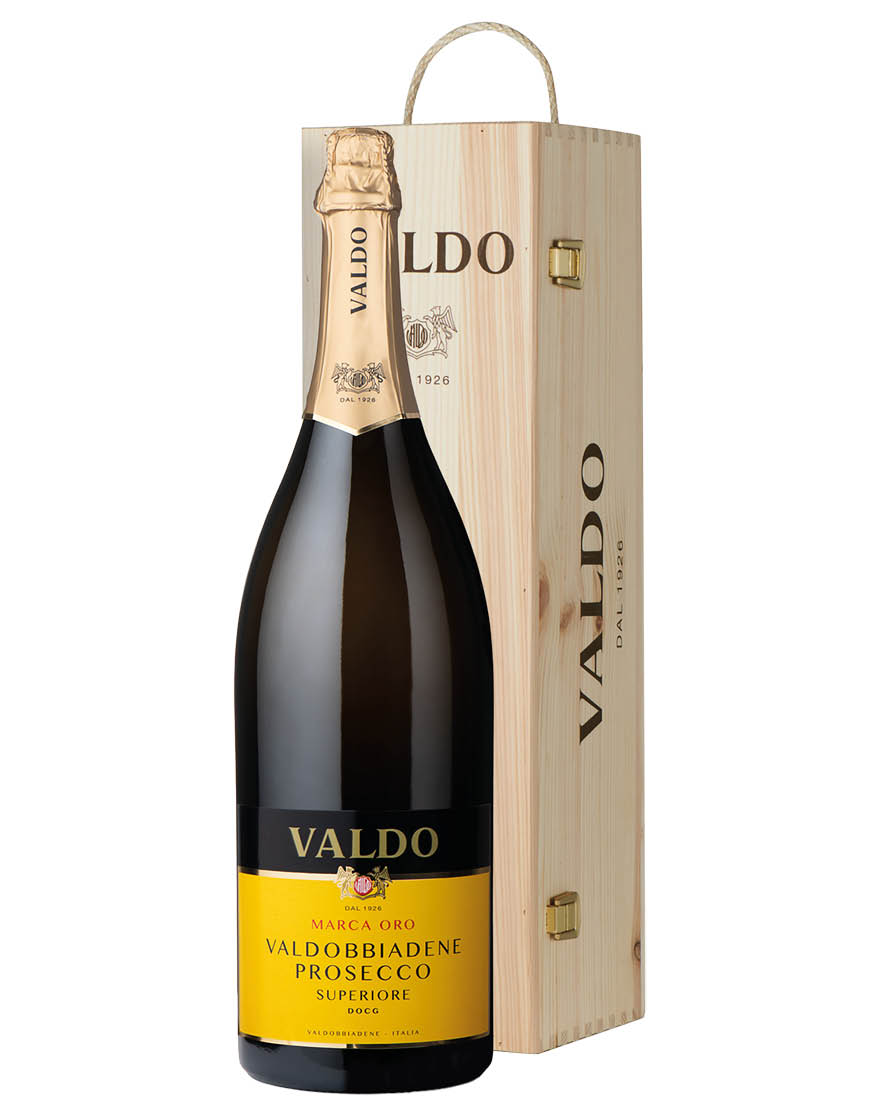 Valdobbiadene Prosecco Superiore  DOCG Extra Dry Marca Oro Valdo Jeroboam 3 ℓ, Caisse bois