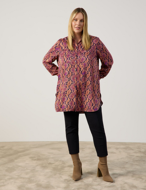 Longbluse mit Schlangen-Print