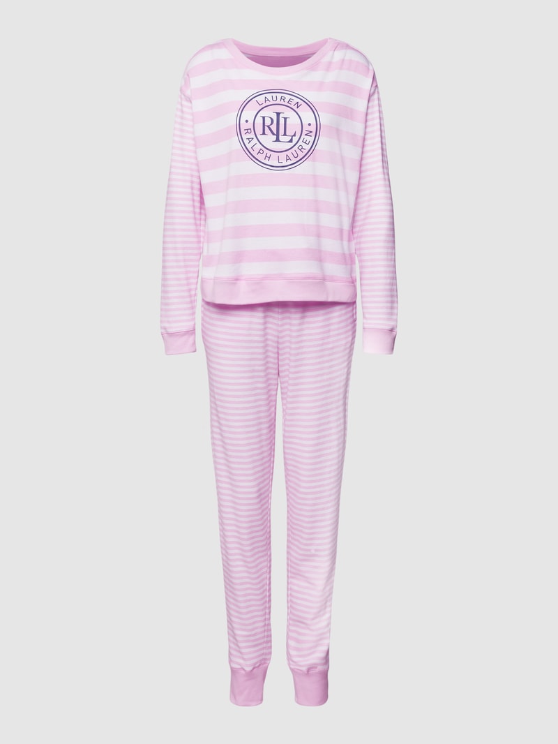 Pyjama mit Label-Print in pink