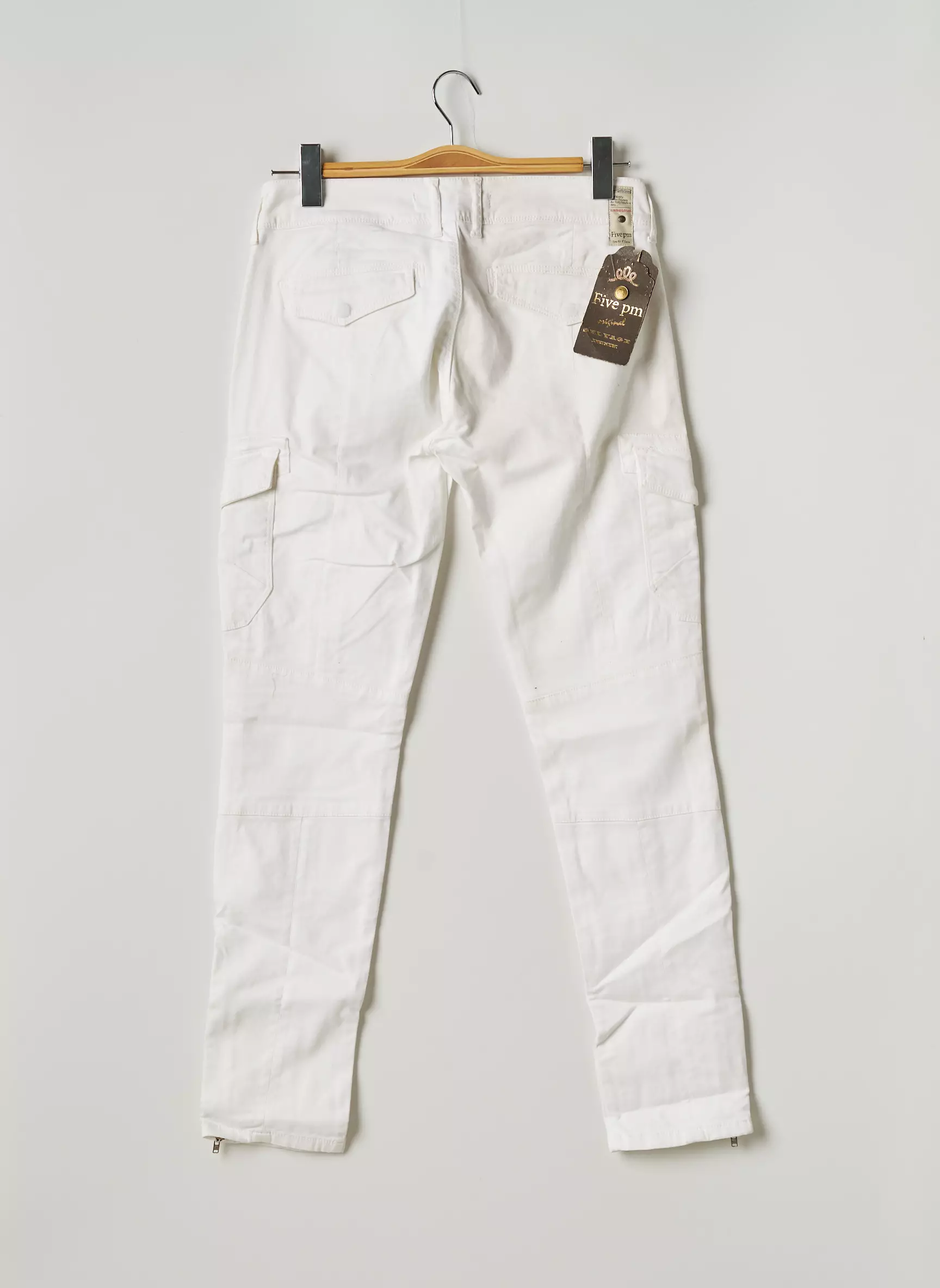 Five Pm Pantalons Cargo Femme couleur blanc