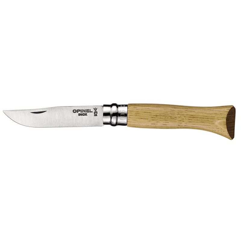 Opinel Knife n.6 Traditionelle Edelstahl Eiche Version. (Opinel Inox).