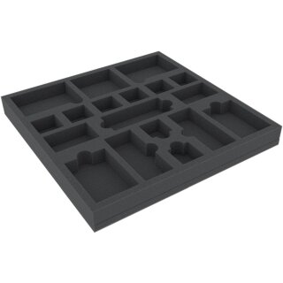 285 mm x 285 mm x 30 mm Schaumstoffeinlage für Brettspielzubehör - 18 Fächer