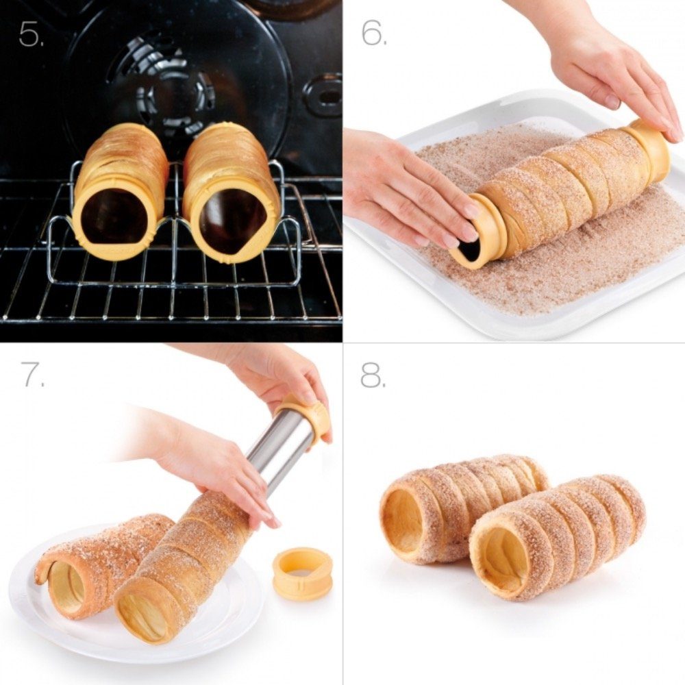 Tescoma Backform für Baumkuchen Trdelník Form Schillerlocken Baumkuchenform, (Inhalt 2-tlg), spülmaschinenfest, hitzebeständig, rostfrei
