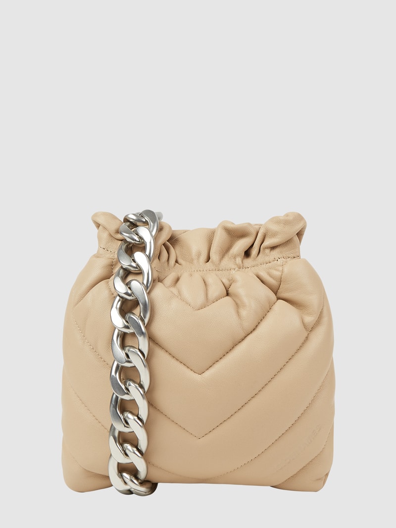 Crossbody Bag aus Leder Modell 'Lilou' in beige