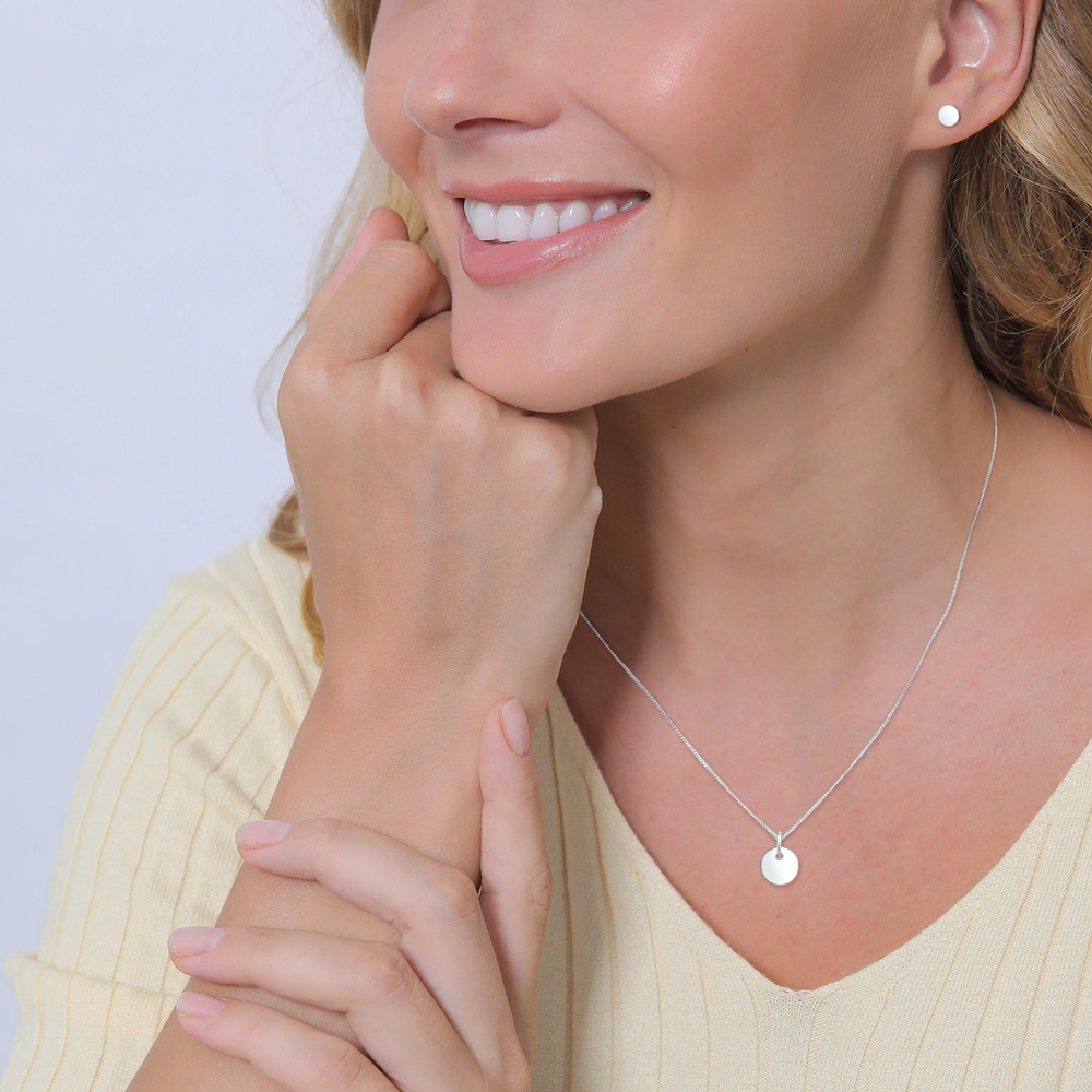 Elli Elli Ensemble de Bijoux Collier Bouchon Cercle Argent 925 Bijoux