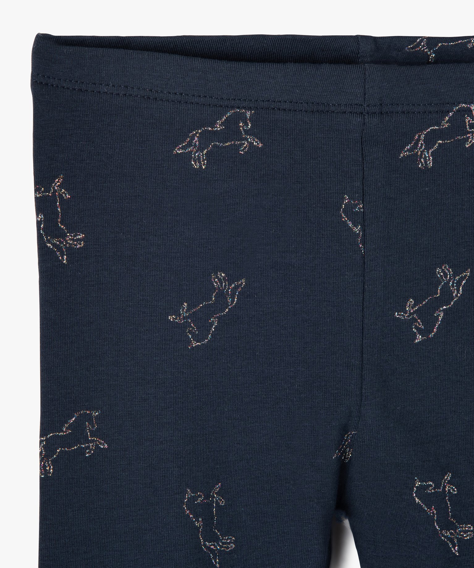 Legging fille long détail girly marine | GEMO