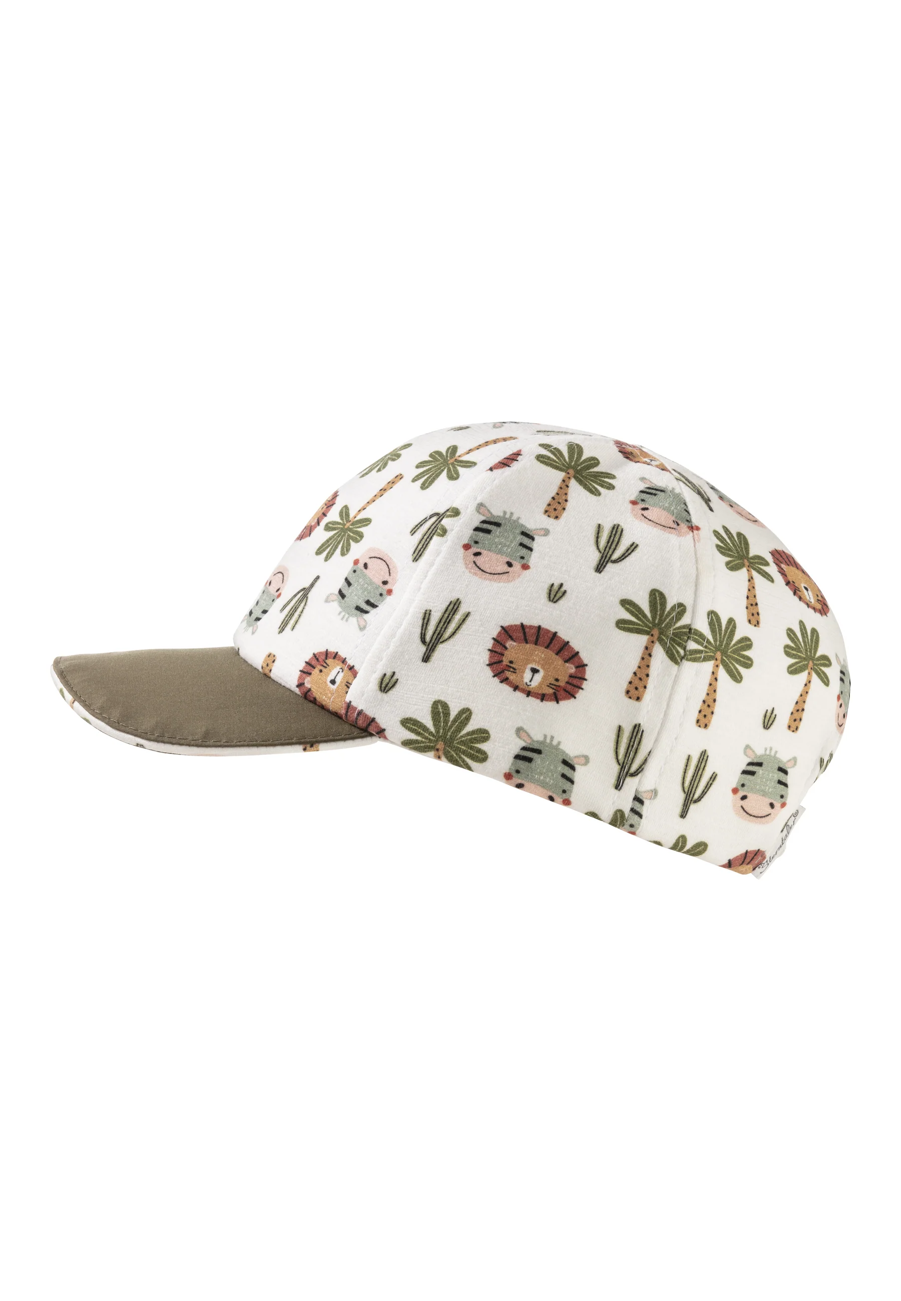 Baseballcap bedruckt mit Safari-Tieren in ecru