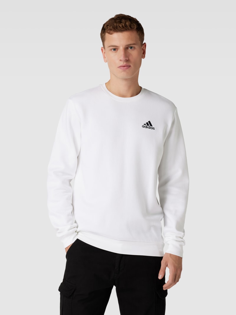 Sweatshirt mit Label-Stitching Modell 'FEELCOZY' in weiß