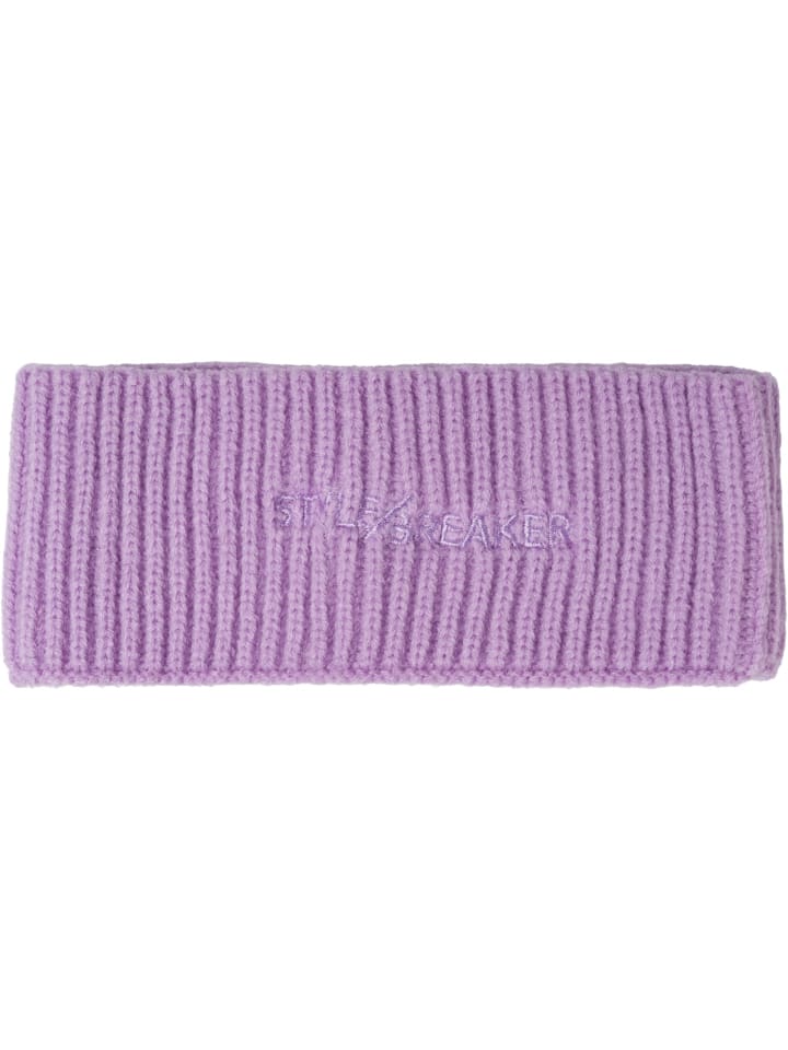 styleBREAKER Strick Stirnband mit Logo in Flieder günstig kaufen onesize