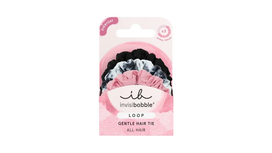 invisibobble LOOP Be Gentle grau, rosa, schwarz, weiß