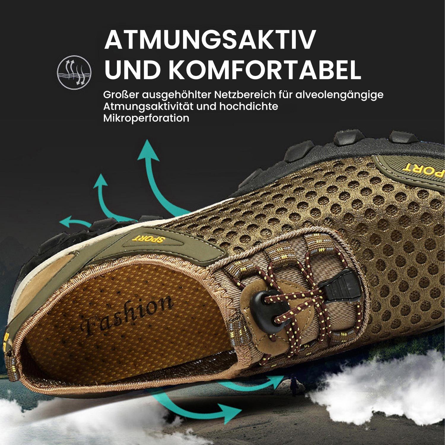 MAGICSHE Outdoor Mesh-Sportschuhe Wanderschuh Trail-Stiefel, Rutschfest, Atmungsaktiv