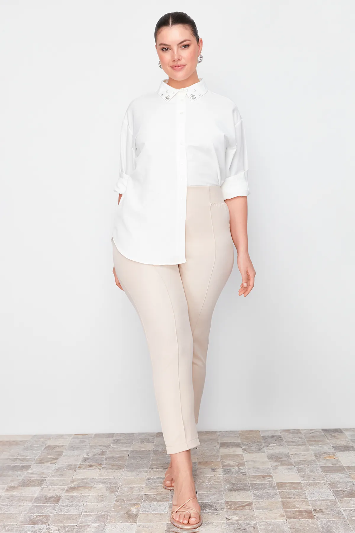 Trendyol Curve  Große Größen in Hose - Grau - Bootcut