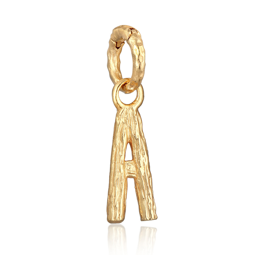 Elli Elli Pendentif Femmes Lettre A Look Organique en argent sterling 925 plaqué or Pendentif