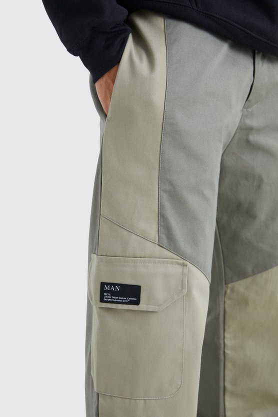 Slim-Fit Colorblock Cargo-Hose