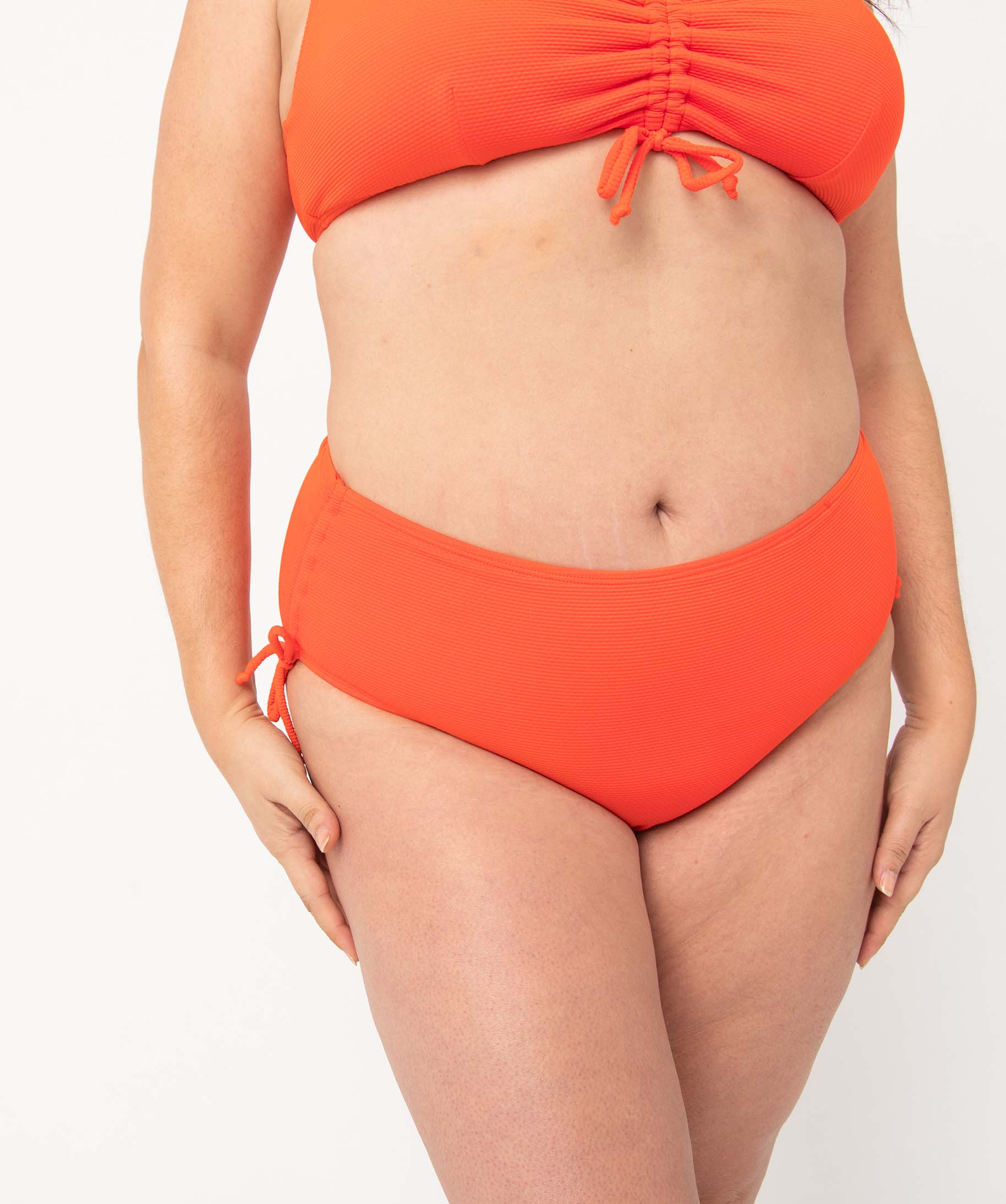 Bas de maillot de bain femme grande taille en matière textu... rouge | GEMO