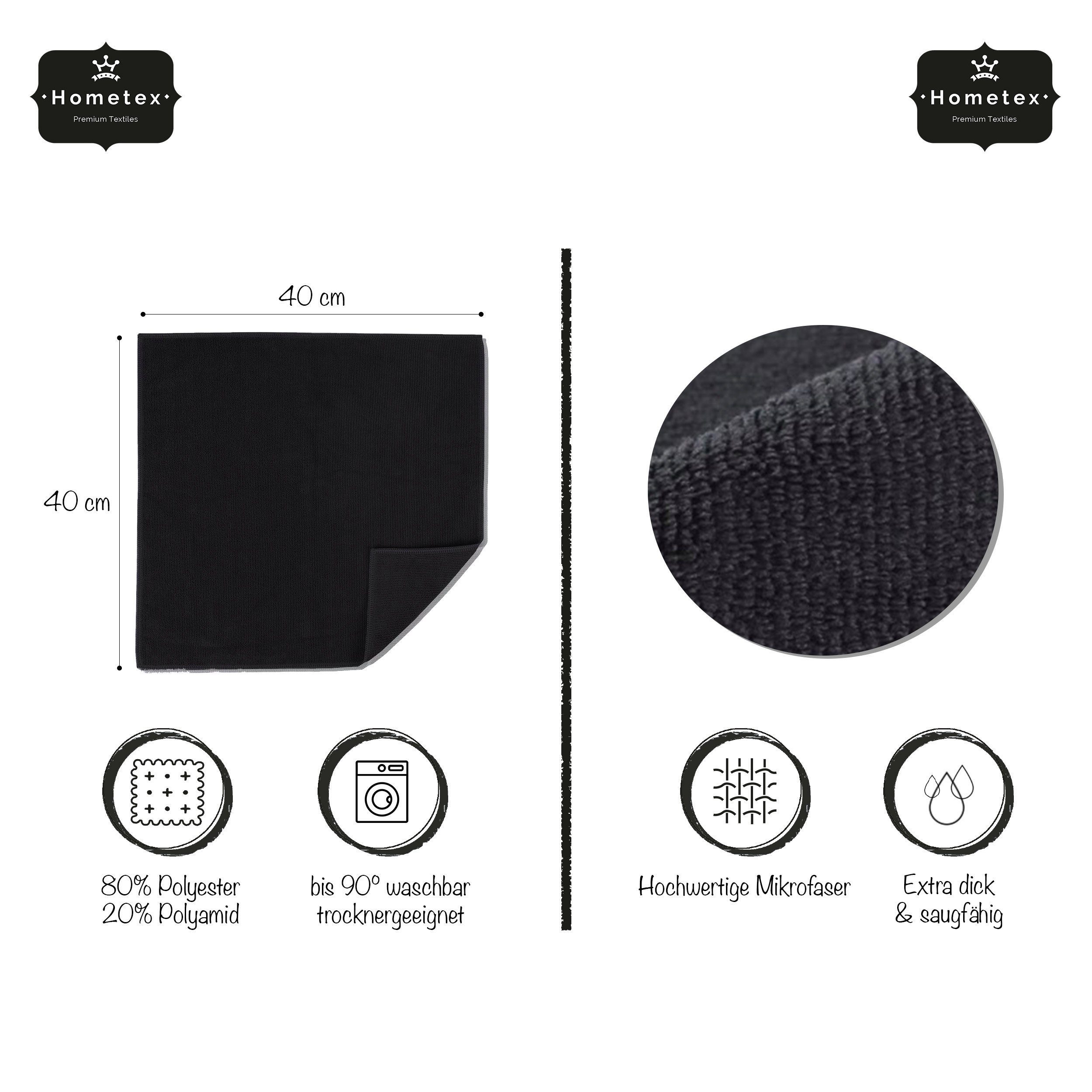 Hometex Premium Textiles Geschirrtuch Mikrofaser Putztuch, Staubtuch Reinigungstuch 40 x 40 cm, (10-tlg), Ideal für Autopflege, Küche und Barista
