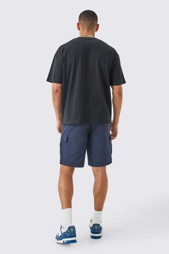 Lockere Cargo-Shorts mit elastischem Bund