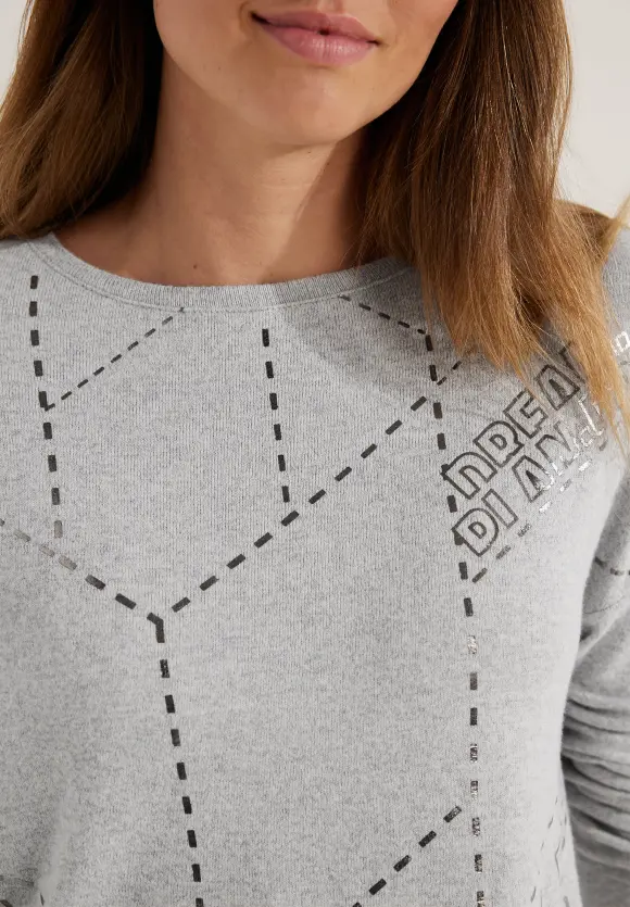 CECIL Langarmshirt mit Folienprint