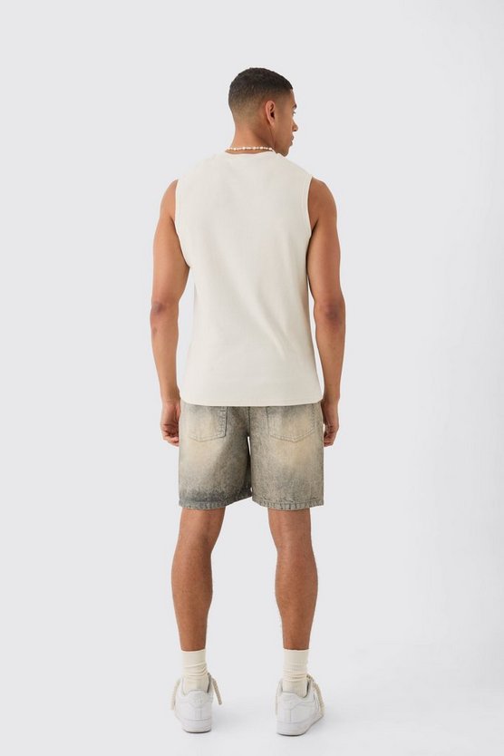 Geripptes Tanktop mit Game Over Print